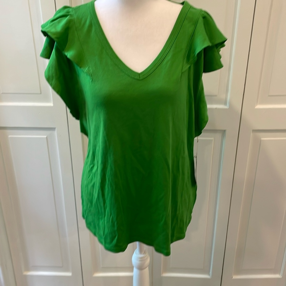Tommy Hilfiger ruffled shoulder top